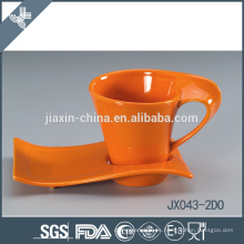 043-2DO 180CC Taza y platillo japoneses de cerámica a medida de buena calidad